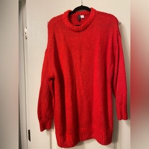 Divided H&M Red Pullover Knit Crop Sweater size M